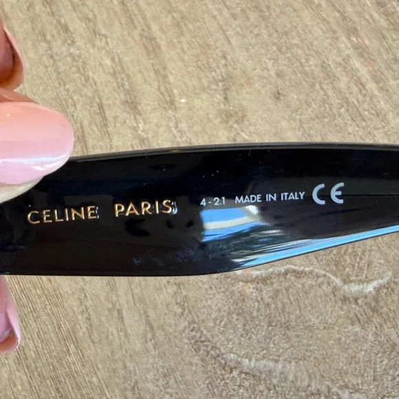 Celine Oversized Black with Tortoiseshell Trim Women’s Sunglasses - Picture 4 of 17